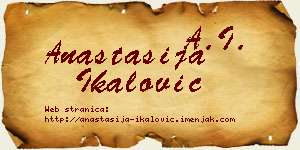 Anastasija Ikalović vizit kartica